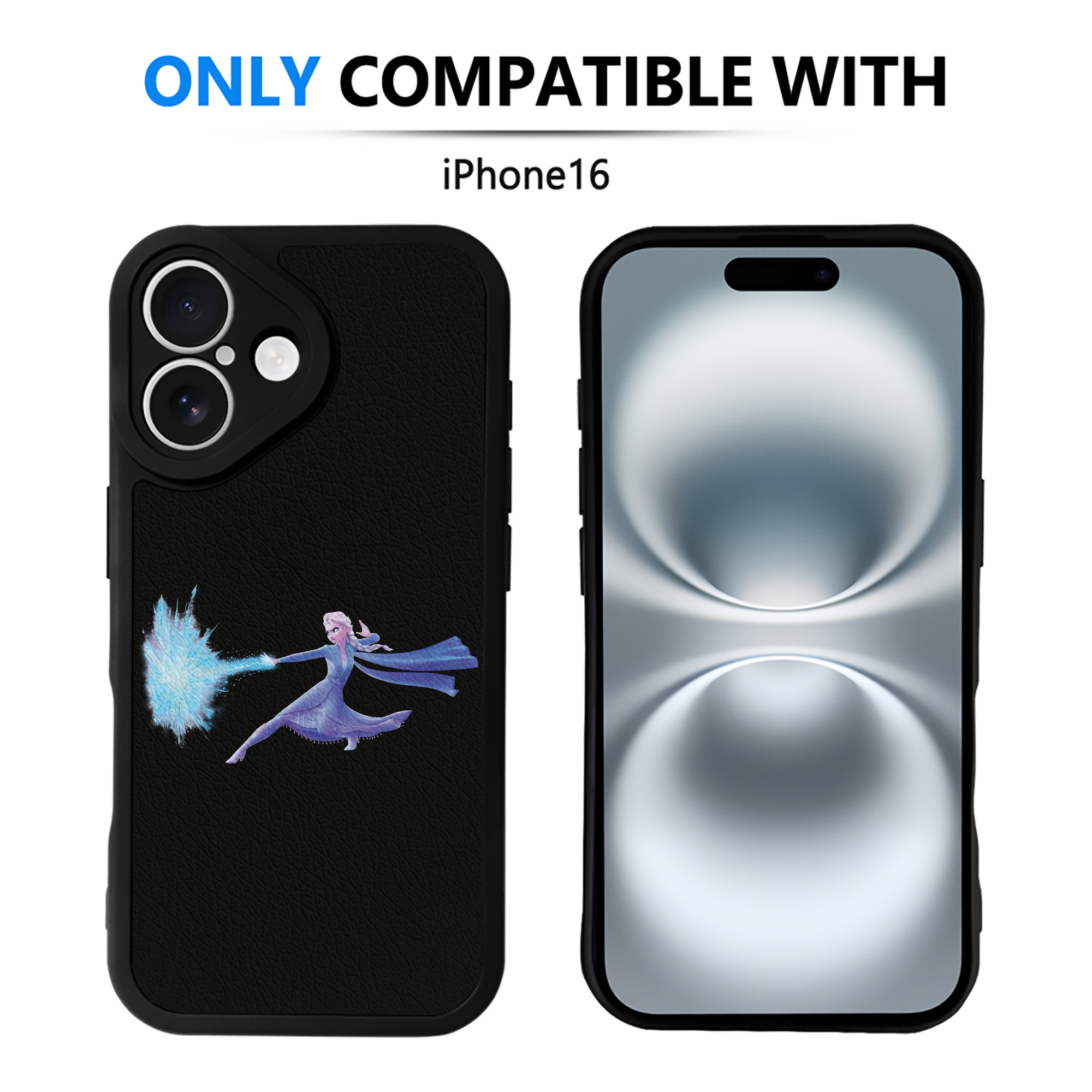 （画像用） アナと雪の女王 アンナ エルサ Frozen Anna Elsa 【iPhone 16シリーズ対応】シリコンスマホケース（レザー調） 材質：シリコン